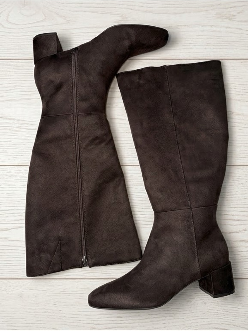 NWT Bandolino Addyson Wide Calf Tall Knee High Boots Dark Brown Suede Size 9